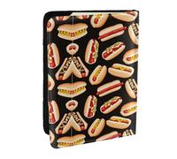 GaxfjRu Fun Food Hot Dogs - Funda para pasaporte con estampado de perros calientes para viajes, organizador de viaje, funda para tarjetas de crédito, Black, Talla única