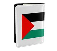 GaxfjRu Funda de cuero con estampado de bandera de Palestina, funda de pasaporte impermeable para viaje para mujeres y hombres, Black, Talla única