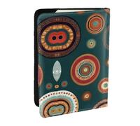 GaxfjRu Funda de cuero con estampado floral de círculos étnicos, funda para pasaporte, funda impermeable para pasaporte para mujeres y hombres, Black, Talla única