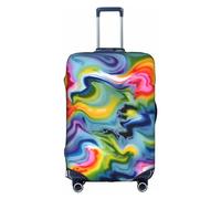 GaxfjRu Funda de equipaje personalizada de teñido anudado, aprobada por la TSA, fundas de maleta para equipaje de 28 pulgadas, funda de maleta grande, Blanco, S