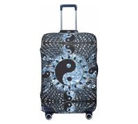 GaxfjRu Funda de maleta con diagrama Ying Yang, fundas de maleta para equipaje, mantiene tu equipaje seguro y elegante, fundas de equipaje para maleta aprobadas por la TSA, Black, S