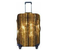 GaxfjRu Funda de maleta con lentejuelas doradas brillantes, fundas de maleta para equipaje, mantiene tu equipaje seguro y elegante, fundas de equipaje para maleta aprobadas por la TSA, Black, S
