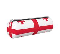 GaxfjRu Funda de piel con cremallera para bolígrafos y lápices, diseño de bandera de Georgia