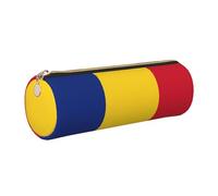 GaxfjRu Funda de piel con cremallera para bolígrafos y lápices, diseño de bandera de Rumania