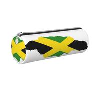 GaxfjRu Funda de piel con cremallera para bolígrafos y lápices, diseño de mapa de la bandera de Jamaica, bolsa suave