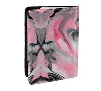 GaxfjRu Funda de piel con estampado artístico de tinta abstracta de color gris mármol para pasaporte, funda impermeable para pasaporte, para mujeres y hombres, Black, Talla única