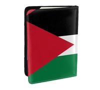 GaxfjRu Funda de piel con estampado de bandera de Palestina 1 para pasaporte, impermeable, para viajes, para mujeres y hombres, Black, Talla única