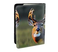 GaxfjRu Funda de piel con estampado de ciervo para pasaporte, impermeable, para viajes, para mujeres y hombres, Black, Talla única