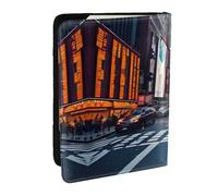 GaxfjRu Funda de piel con estampado de ciudad de Nueva York, funda para pasaporte, impermeable, para viajes, para mujeres y hombres, Black, Talla única