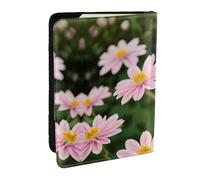 GaxfjRu Funda de piel con estampado de flores de oro rosa y blanco para pasaporte, funda impermeable para pasaporte para mujeres y hombres, Black, Talla única
