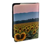 GaxfjRu Funda de piel con estampado de girasol y sol, funda para pasaporte, impermeable, para viajes, para mujeres y hombres, Black, Talla única