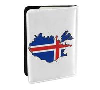 GaxfjRu Funda de piel con estampado de mapa de la bandera de Islandia, funda para pasaporte, impermeable, cartera de viaje, soporte para pasaporte para mujeres y hombres, Black, Talla única