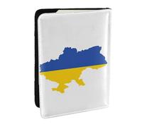GaxfjRu Funda de piel con estampado de mapa de la bandera de Ucrania, funda de pasaporte impermeable para mujeres y hombres, Black, Talla única