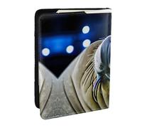 GaxfjRu Funda de piel con estampado de morsa, funda para pasaporte, impermeable, para viajes, para mujeres y hombres, Black, Talla única