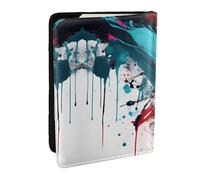GaxfjRu Funda de piel con estampado de salpicaduras de pintura abstracta, funda para pasaporte, impermeable, cartera de viaje, soporte para pasaporte para mujeres y hombres, Black, Talla única