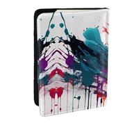 GaxfjRu Funda de piel con estampado de salpicaduras de pintura, funda para pasaporte, impermeable, para viajes, para mujeres y hombres, Black, Talla única