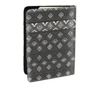 GaxfjRu Funda de piel con estampado tribal gris para pasaporte, funda impermeable para pasaporte para mujeres y hombres, Black, Talla única