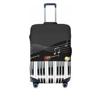 GaxfjRu Funda para maleta con diseño de piano de guitarra, fundas de maleta para equipaje, mantiene tu equipaje seguro y elegante, fundas de equipaje para maleta aprobadas por la TSA, Black, L