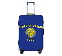 GaxfjRu Funda para maleta con la bandera del estado de Oregon, fundas de maleta para equipaje, mantiene tu equipaje seguro y elegante, fundas de equipaje para maleta aprobadas por la TSA, Black, L