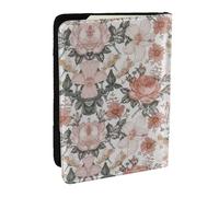 GaxfjRu Funda para pasaporte con diseño de la Torre Eiffel de París con diseño de flores para viajes, organizador de viaje, funda para tarjetas de crédito, Black, Talla única