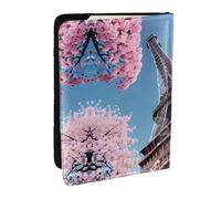 GaxfjRu Funda para pasaporte con diseño de la Torre Eiffel de París, diseño de pintura al óleo para viajes, organizador de viaje para tarjetas de crédito, Black, Talla única