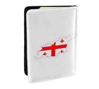 GaxfjRu Funda para pasaporte con diseño de mapa de la bandera de Georgia, para viajes, organizador de viaje, funda para tarjetas de crédito, Black, Talla única