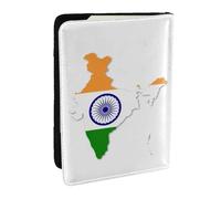 GaxfjRu Funda para pasaporte con diseño de mapa de la bandera de la India para viajes, organizador de viaje, funda para tarjetas de crédito, Black, Talla única