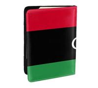 GaxfjRu Funda para pasaporte con estampado de bandera de Libia para viajes, organizador de viaje para tarjetas de crédito, funda para pasaporte, Black, Talla única