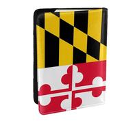 GaxfjRu Funda para pasaporte con estampado de bandera de Maryland para viajes, organizador de viaje, funda para tarjetas de crédito, funda para pasaporte, Black, Talla única
