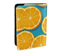 GaxfjRu Funda para pasaporte con estampado de frutas y naranjas frescas para viajes, organizador de viaje, funda para tarjetas de crédito, Black, Talla única