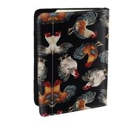 GaxfjRu Funda para pasaporte con estampado de gallos franceses para viajes, organizador de viaje, funda para tarjetas de crédito, Black, Talla única