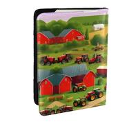 GaxfjRu Funda para pasaporte con estampado de granja de tractores para viajes, organizador de viaje, funda para tarjetas de crédito, Black, Talla única