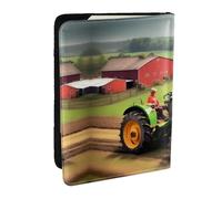 GaxfjRu Funda para pasaporte con estampado de granja de tractores, para viajes, organizador de viaje, funda para tarjetas de crédito, funda para pasaporte, Black, Talla única