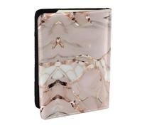 GaxfjRu Funda para pasaporte con estampado de mármol de oro rosa para viajes, organizador de viaje, funda para tarjetas de crédito, Black, Talla única