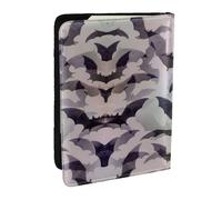 GaxfjRu Funda para pasaporte con estampado de murciélagos de Halloween, color gris, para viajes, organizador de viaje, funda para tarjetas de crédito, Black, Talla única