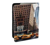 GaxfjRu Funda para pasaporte con estampado de Nueva York para viajes, organizador de viaje, funda para tarjetas de crédito, Black, Talla única