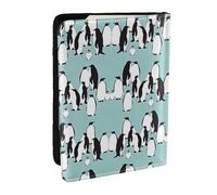 GaxfjRu Funda para pasaporte con estampado de pingüinos lindos para viajes, organizador de viaje, funda para tarjetas de crédito, Black, Talla única
