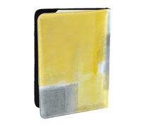 GaxfjRu Funda para pasaporte con estampado de pintura abstracta gris y amarilla para viajes, organizador de viaje, tarjetas de crédito, funda para pasaporte, Black, Talla única