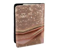 GaxfjRu Funda para pasaporte con estampado de purpurina de oro rosa para viajes, organizador de viaje, funda para tarjetas de crédito, Black, Talla única