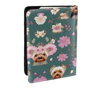 GaxfjRu Funda para pasaporte con estampado floral para viajes, organizador de viaje para tarjetas de crédito, funda para pasaporte, Black, Talla única