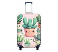 Gaxfjru Funda protectora de equipaje de viaje con diseño de plantas suculentas, lavable, antiarañazos, Black, S