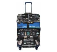 Gaxfjru Funda protectora de equipaje de viaje con estampado de cabina de avión, lavable, antiarañazos, Black, M