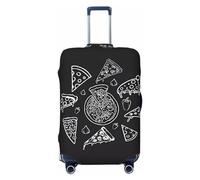 Gaxfjru Funda protectora de equipaje de viaje con estampado de constelación de pizza, lavable, antiarañazos, Black, M