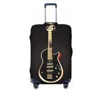Gaxfjru Funda protectora de equipaje de viaje con estampado de guitarra negra, lavable, antiarañazos, Black, L