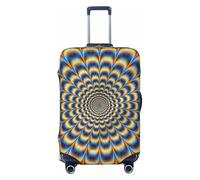 Gaxfjru Funda protectora de equipaje de viaje con estampado GIF de ilusión óptica en espiral, lavable, antiarañazos, Black, XL