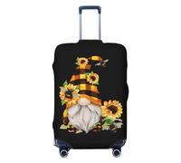 Gaxfjru Funda protectora de equipaje de viaje, lavable, antiarañazos, con estampado floral y gnomo de abeja amarilla, Black, XL