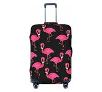 Gaxfjru Funda protectora para equipaje de viaje, lavable, antiarañazos, con estampado de flamencos rosas, Black, XL