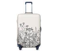 GaxfjRu Funda protectora para maleta, con estampado botánico de hierbas y flores, lavable, antiarañazos, Black, M