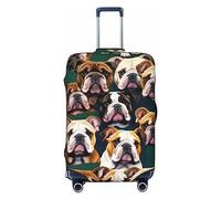 GaxfjRu Funda protectora para maleta con estampado de bulldog inglés, lavable, antiarañazos, Black, S