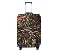 GaxfjRu Funda protectora para maleta con estampado de cebo de pesca, funda de equipaje de viaje, lavable, antiarañazos, Black, M